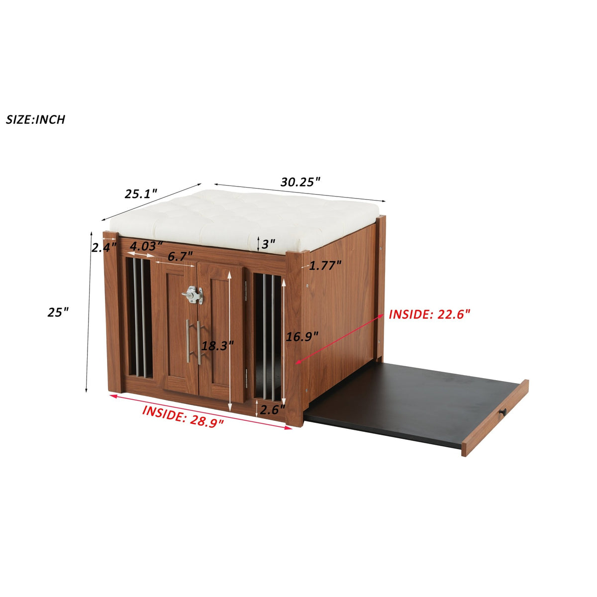 Walnut 2-in-1 nightstand and kennel from Anthony & Home's Atelier Collection, showcasing a stylish multi-functional furniture piece.