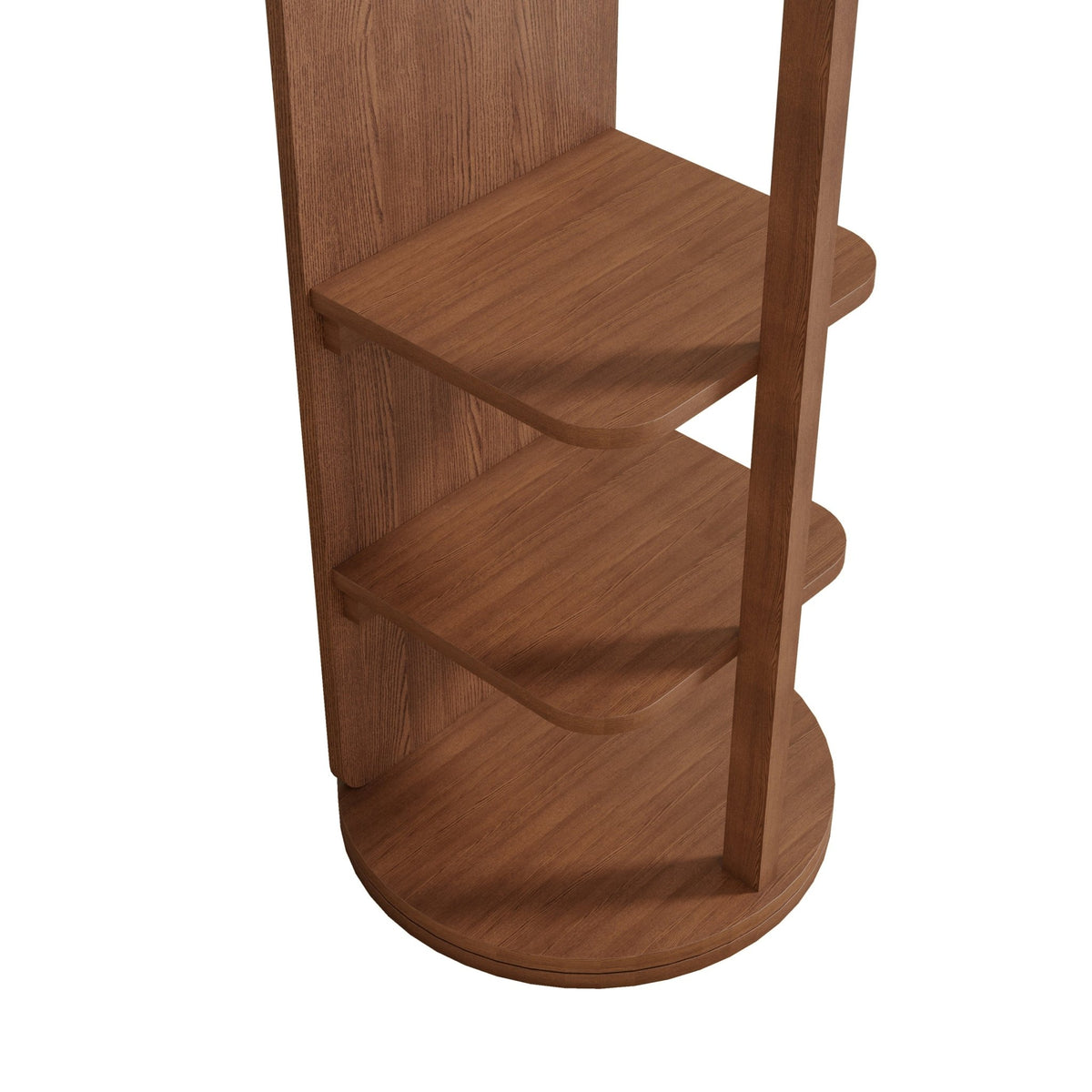 Walnut 360-degree full-length mirror by Anthony & Home, with a rotating full-length mirror design in a walnut finish.
