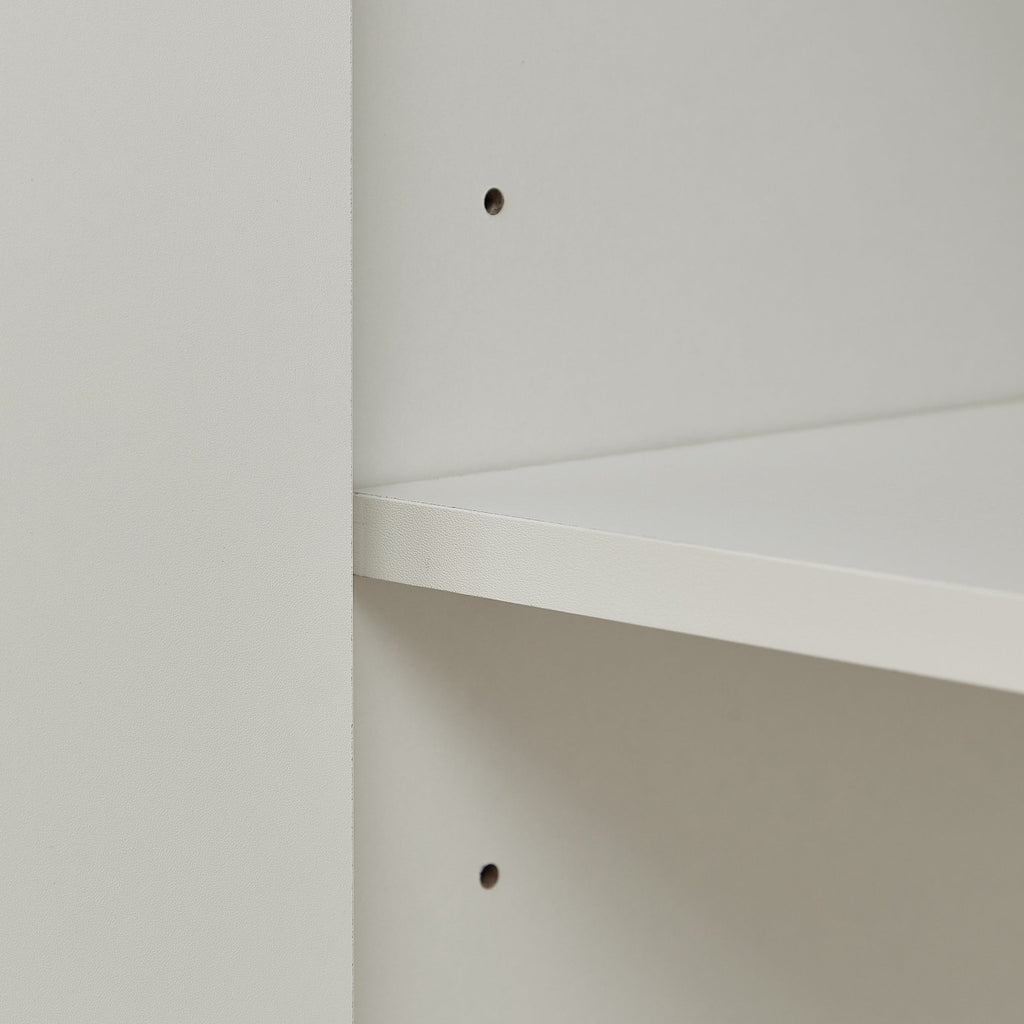 Walnut and white Anthony & Home television wall unit set with side cabinets for living rooms, part of the Atelier Collection.