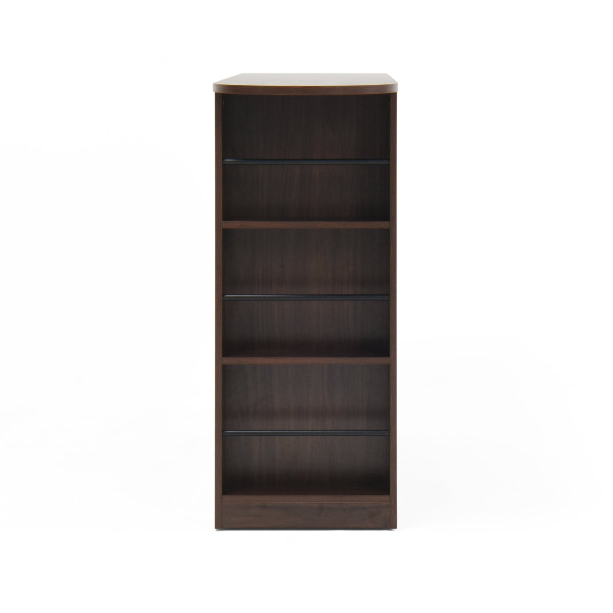 Walnut bar cabinet by Anthony & Home with rotating top, six storage compartments, and ribbed glass doors in the Atelier Collection