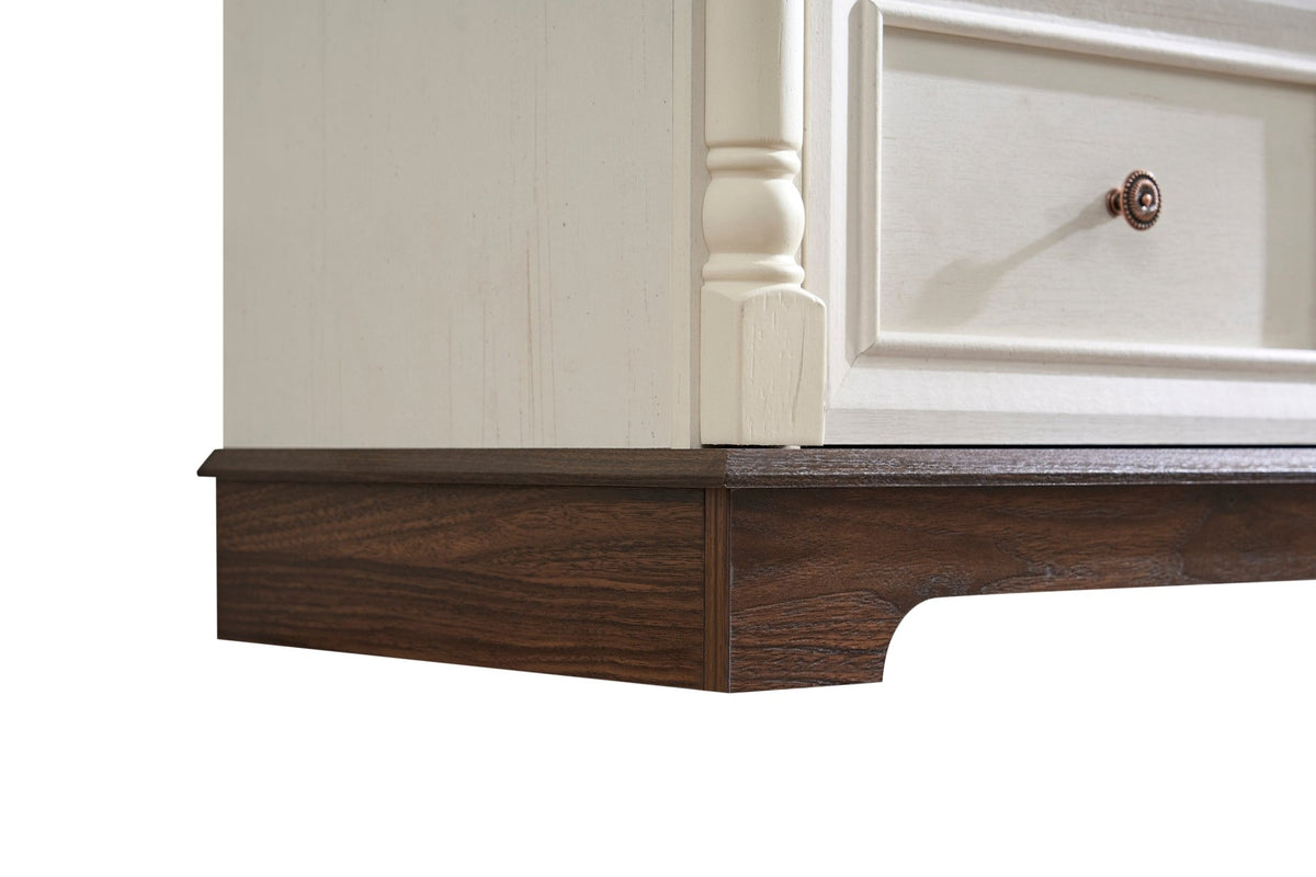 Walnut finish six-drawer dresser from Anthony & Home Heritage Collection, featuring sleek bedroom storage and elegant design.