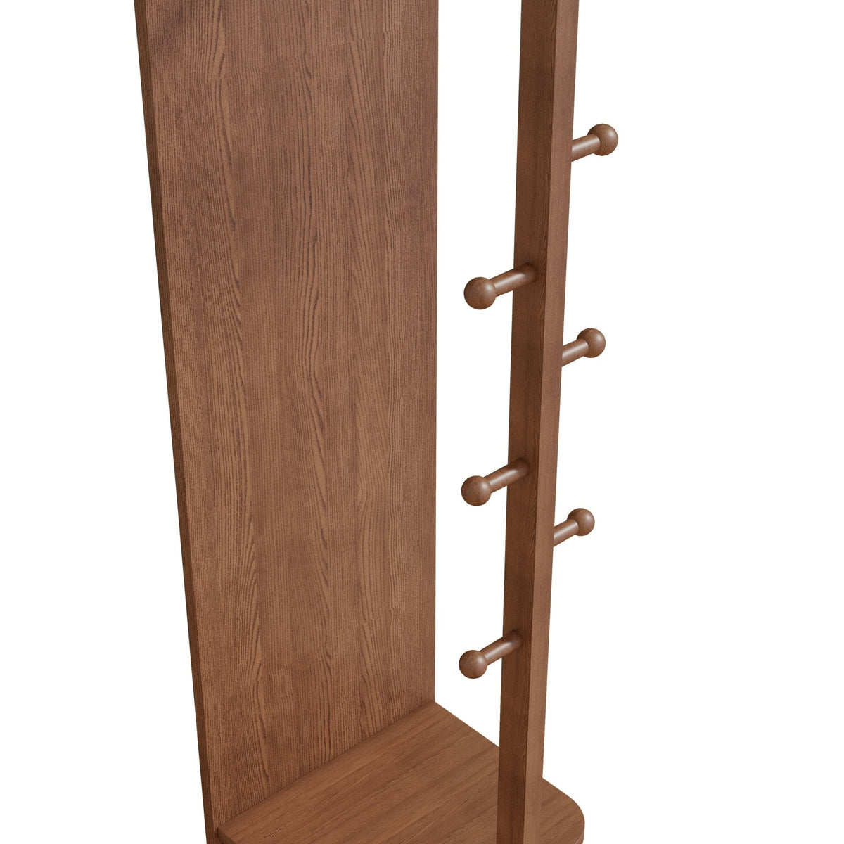 Walnut-stained rubberwood full-length mirror from Anthony & Home showing a sleek, modern design with a sturdy frame.