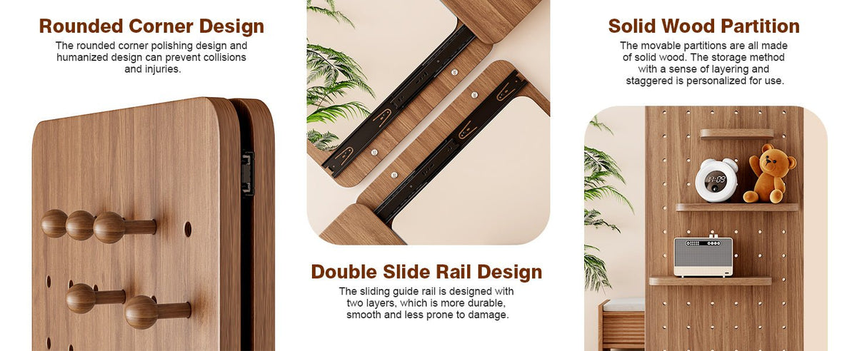 Walnut wall-mounted full-length mirror by Anthony & Home with a sleek rectangular design and natural wood frame.