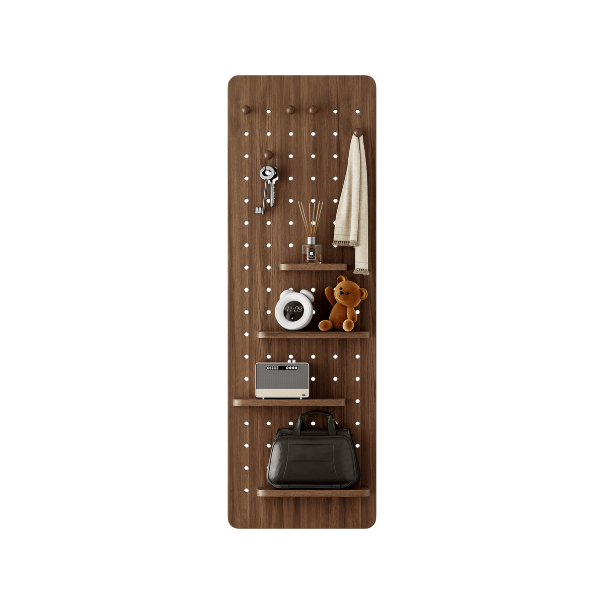 Walnut wall-mounted full-length mirror by Anthony & Home with a sleek, modern design and a sturdy frame.