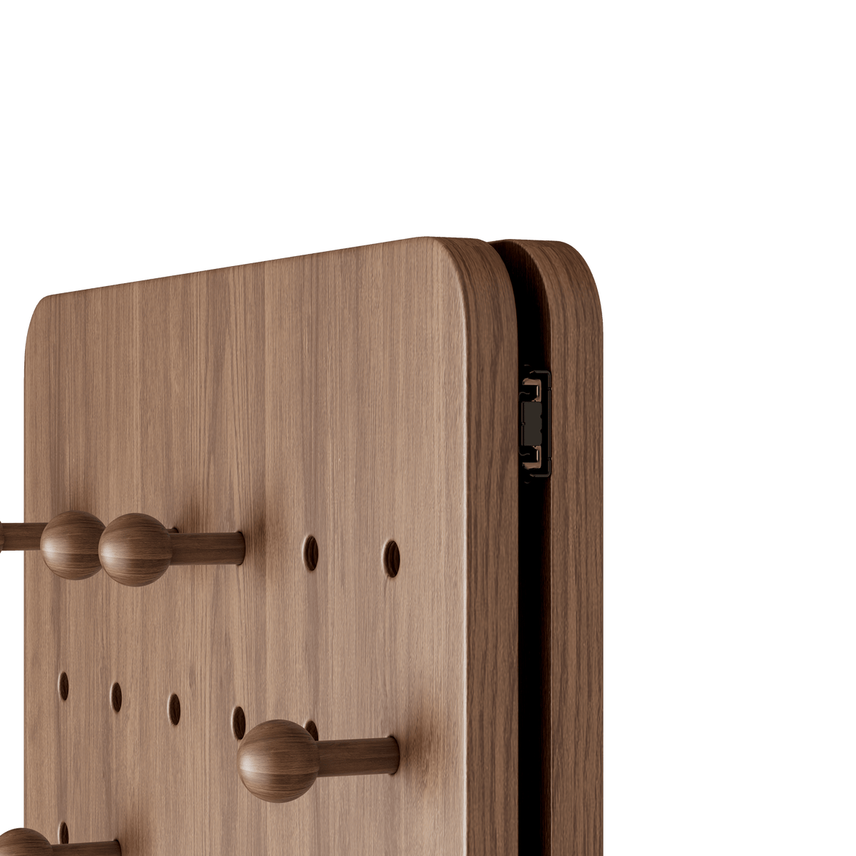 Walnut wall-mounted full-length mirror by Anthony & Home with sleek frame and reflective glass for full-body viewing.