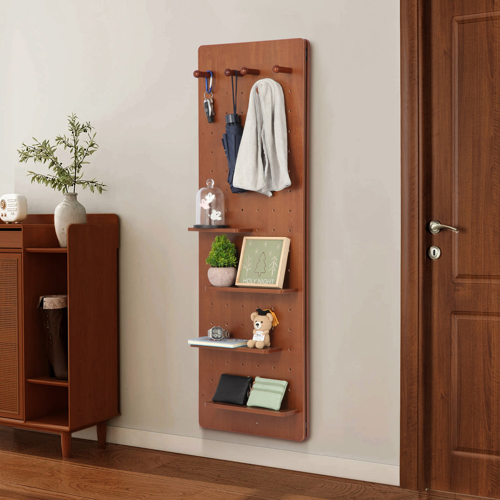Walnut wall-mounted full-length mirror by Anthony & Home, showcasing a sleek, rectangular design with a rich walnut frame.