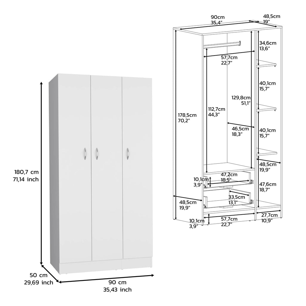 White Pine Wardrobe Armoire by Anthony & Home, modern limited edition with sleek design and spacious storage.