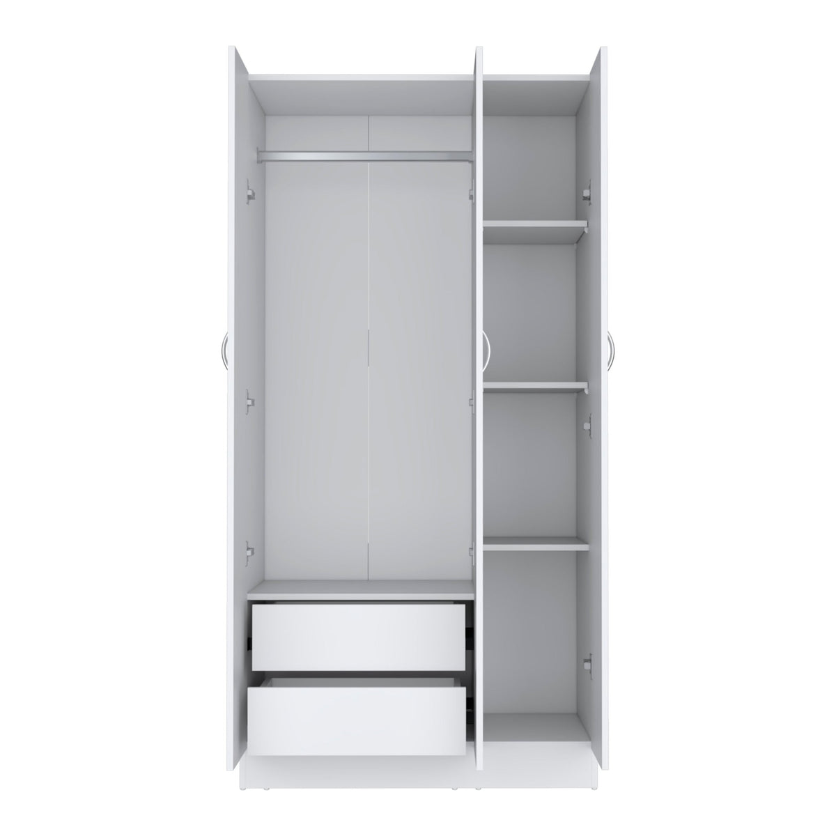 White Pine Wardrobe Armoire by Anthony & Home, modern limited edition with sleek design and spacious interior for clothing storage.