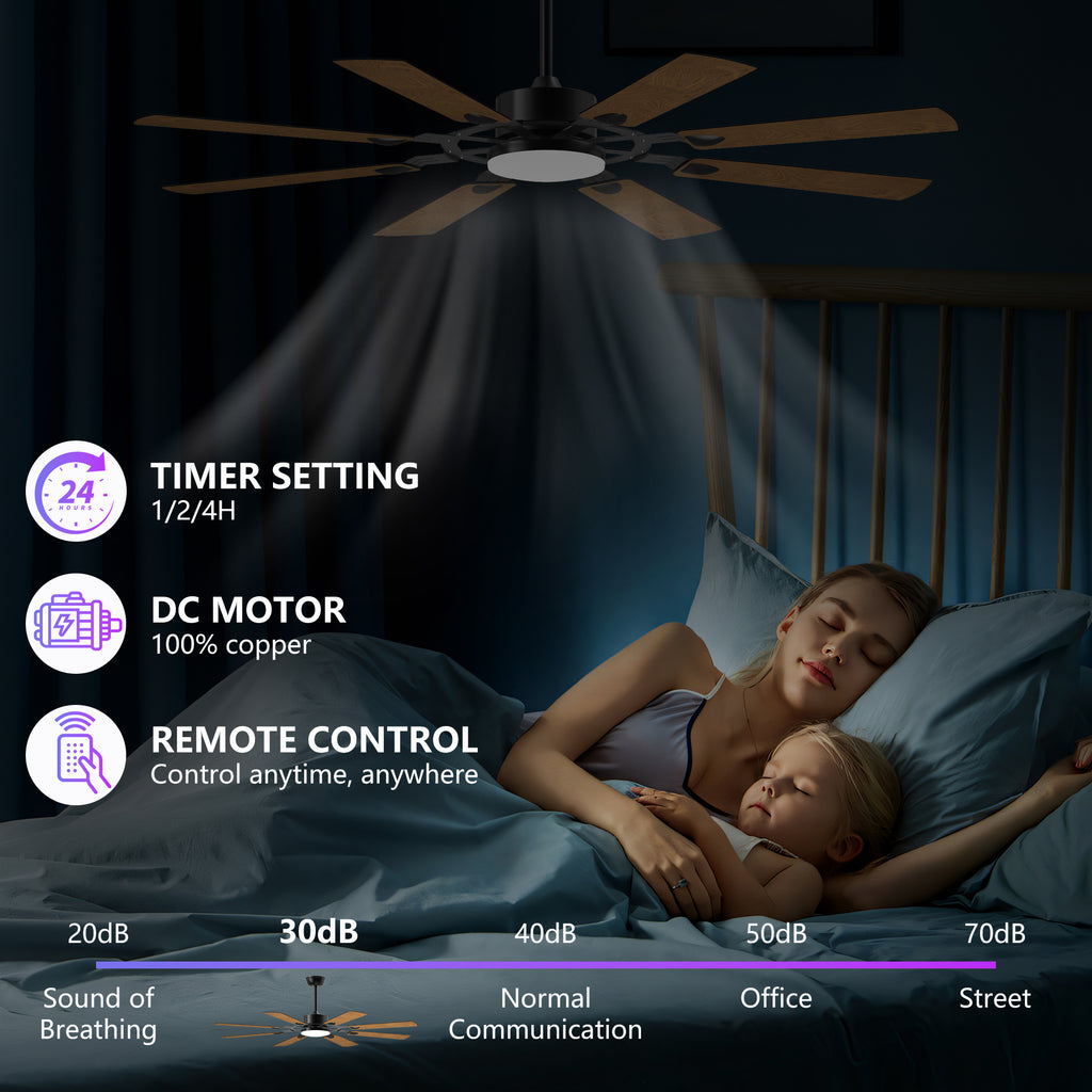 Anthony & Home Windmill Collection 60-inch iron ceiling fan with integrated lights, featuring a modern design and metal blades.