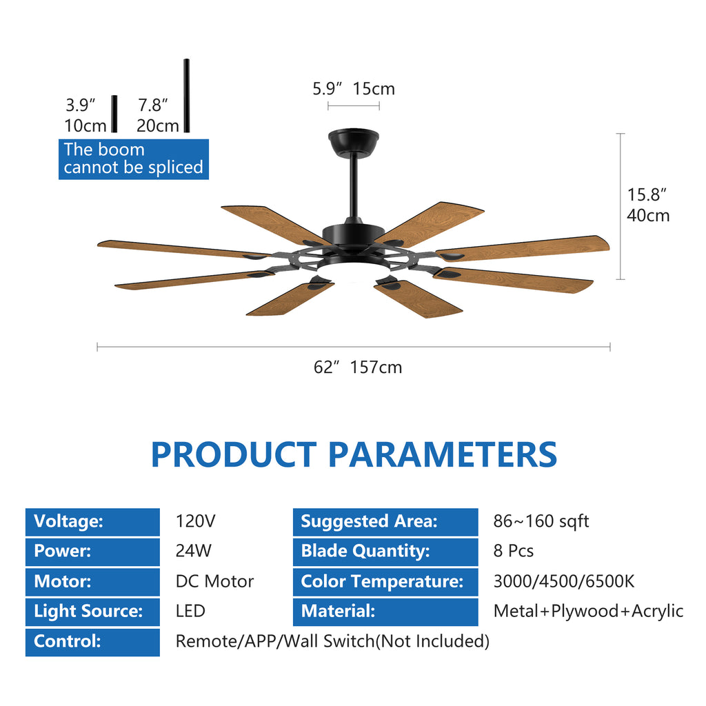 Anthony & Home Windmill Collection 60-inch iron ceiling fan with integrated lights, featuring a vintage-inspired design and metal blades.