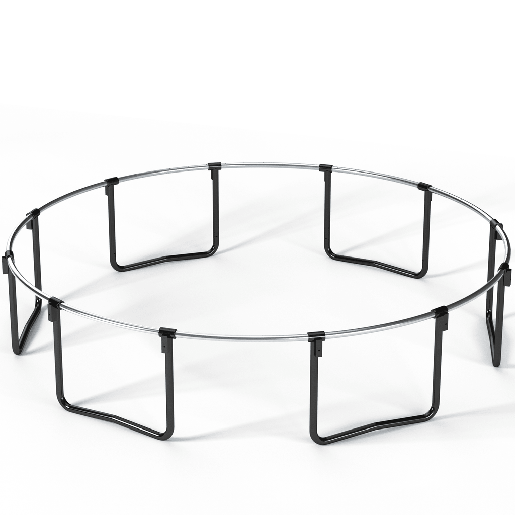 Anthony & Home YC limited edition 14-foot outdoor trampoline with galvanized steel frame for garden fun and exercise.