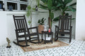Wood texture all-weather rocking chair set by Anthony & Home, featuring comfortable rocking chairs with a natural wood finish.