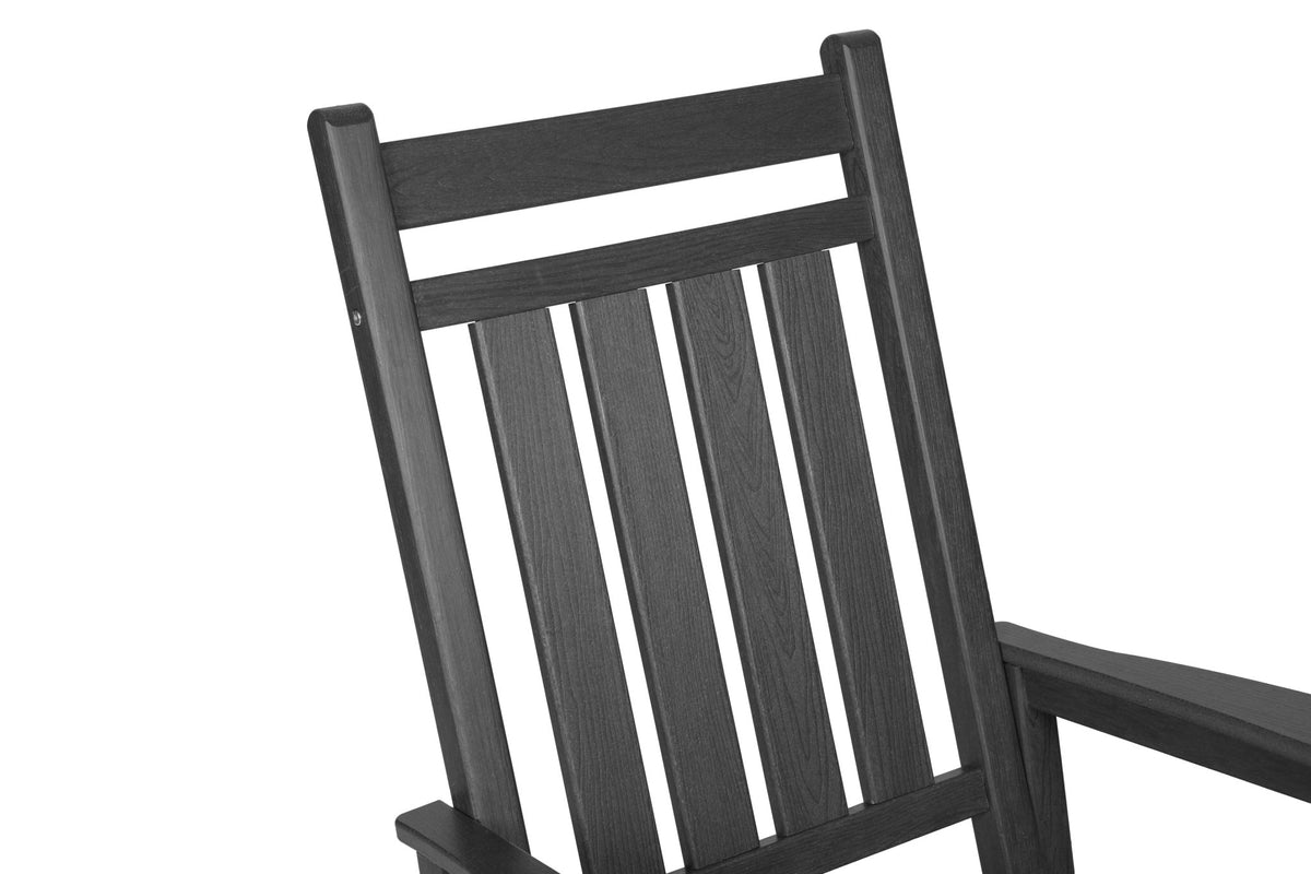 Wood texture all-weather rocking chair set by Anthony & Home, featuring durable wooden frames and comfortable seating for outdoor use.
