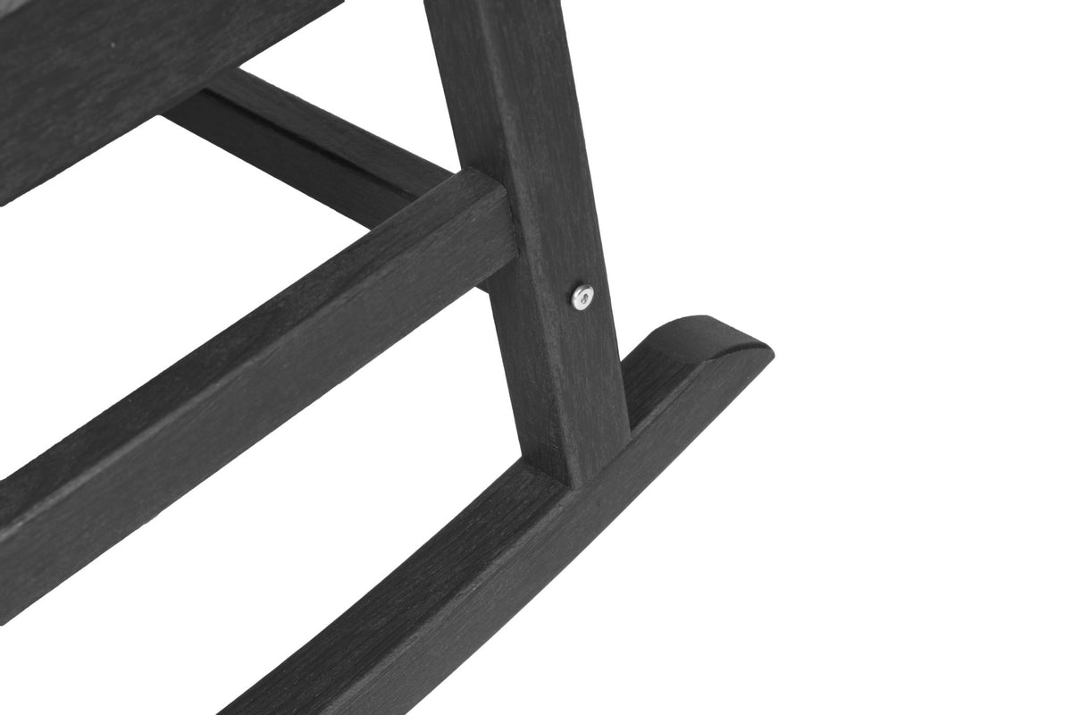 All-weather wooden rocking chair set with a natural finish, featuring a comfortable design for outdoor relaxation by Anthony & Home.