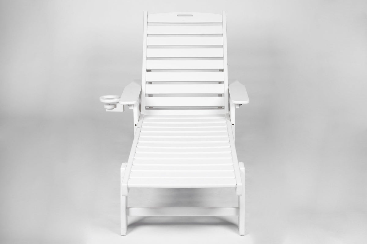 Woodgrain HDPE lounge chair set with side table by Anthony & Home, showing comfortable chairs and matching side table in outdoor setting.