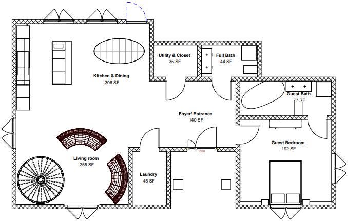 American Dream house plan with 4 bedrooms, 3 bathrooms, and 2,200 sq ft, featuring residential design by Anthony & Home.