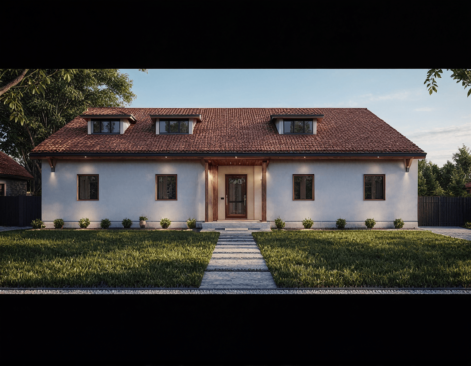 Exterior view of the Atelier Minimalist open-concept 3-bedroom, 2-bath home designed by Anthony & Home Residential Designs.