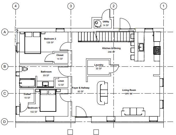 Weldon Signature House Plan with 3 bedrooms and 2 bathrooms, designed by Anthony & Home Residential Designs, shown in a detailed blueprint.