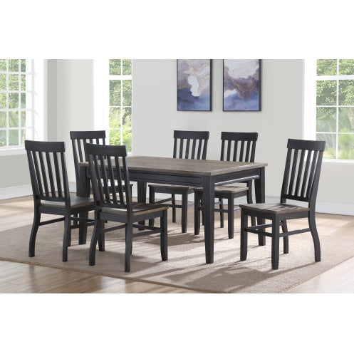 Farmhouse Style 7 Piece Dining Set Two Tone Finish