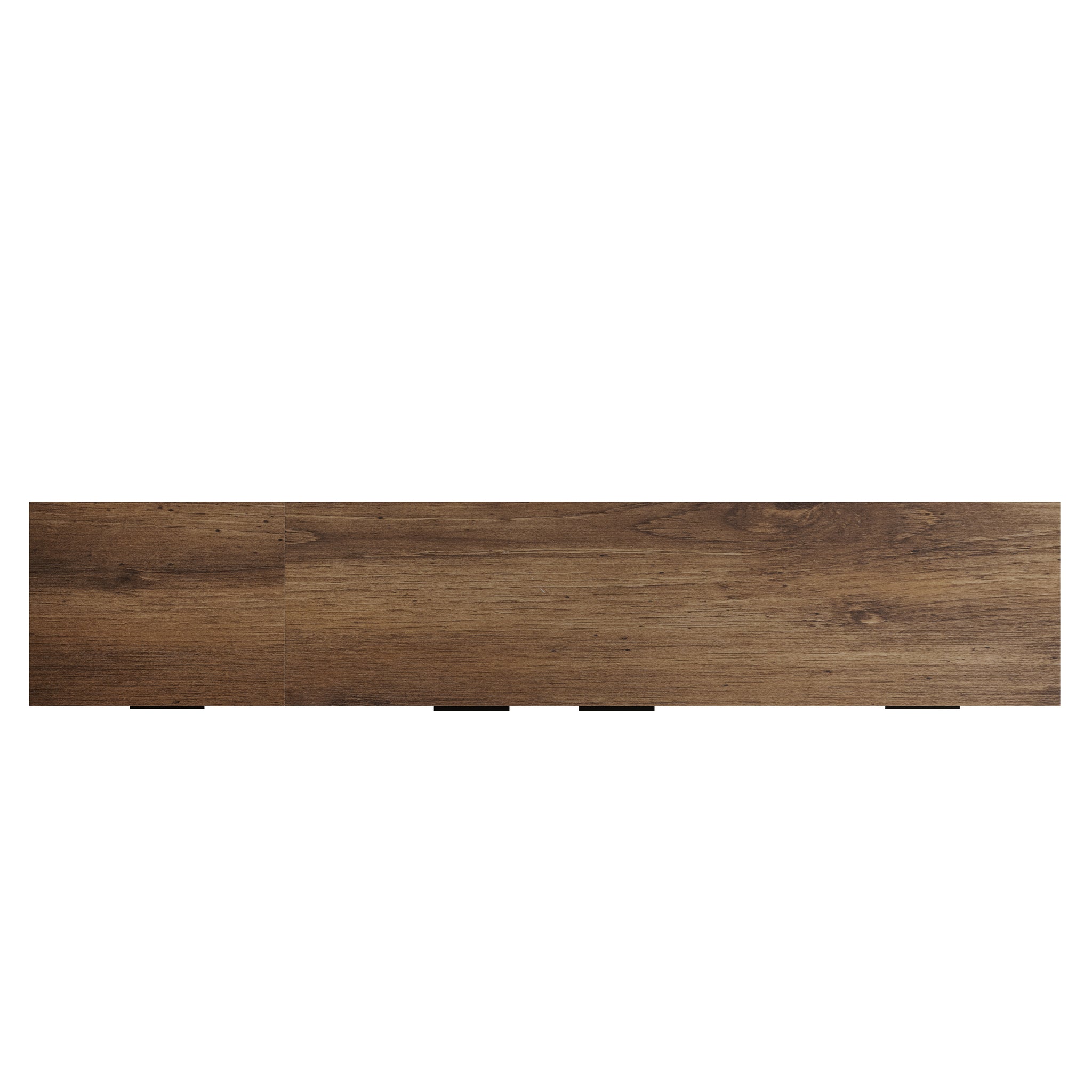 Mid-century Anthony & Home TV stand with natural finish, featuring two drawers and a sleek studio design.