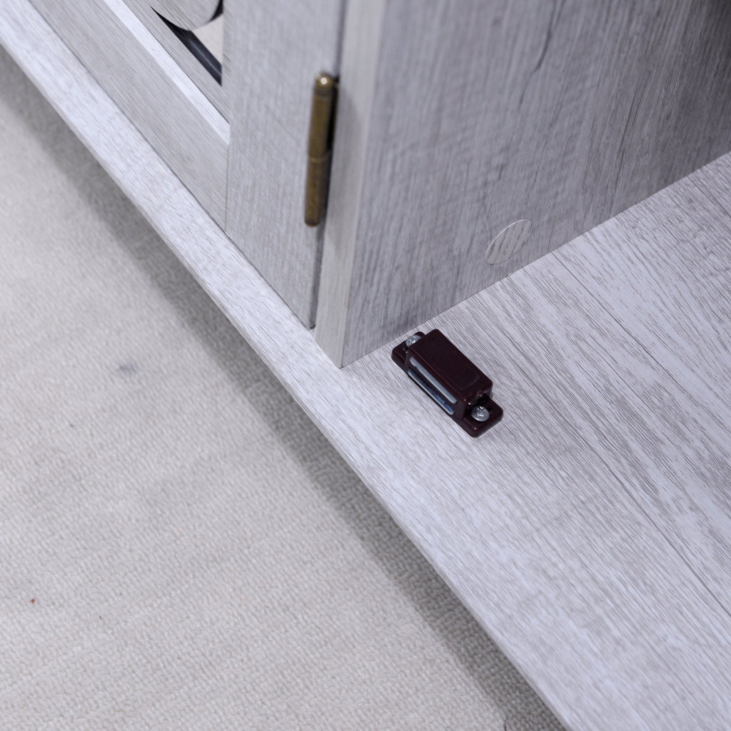 49.33' x 15.55' spacious size countertop Sideboard with 3 mirrored doors adjustable shelves buffet cabinet, storage cabinet for living room, bedroom, dinning room, kitchen, hallway closet - Anthony & Home