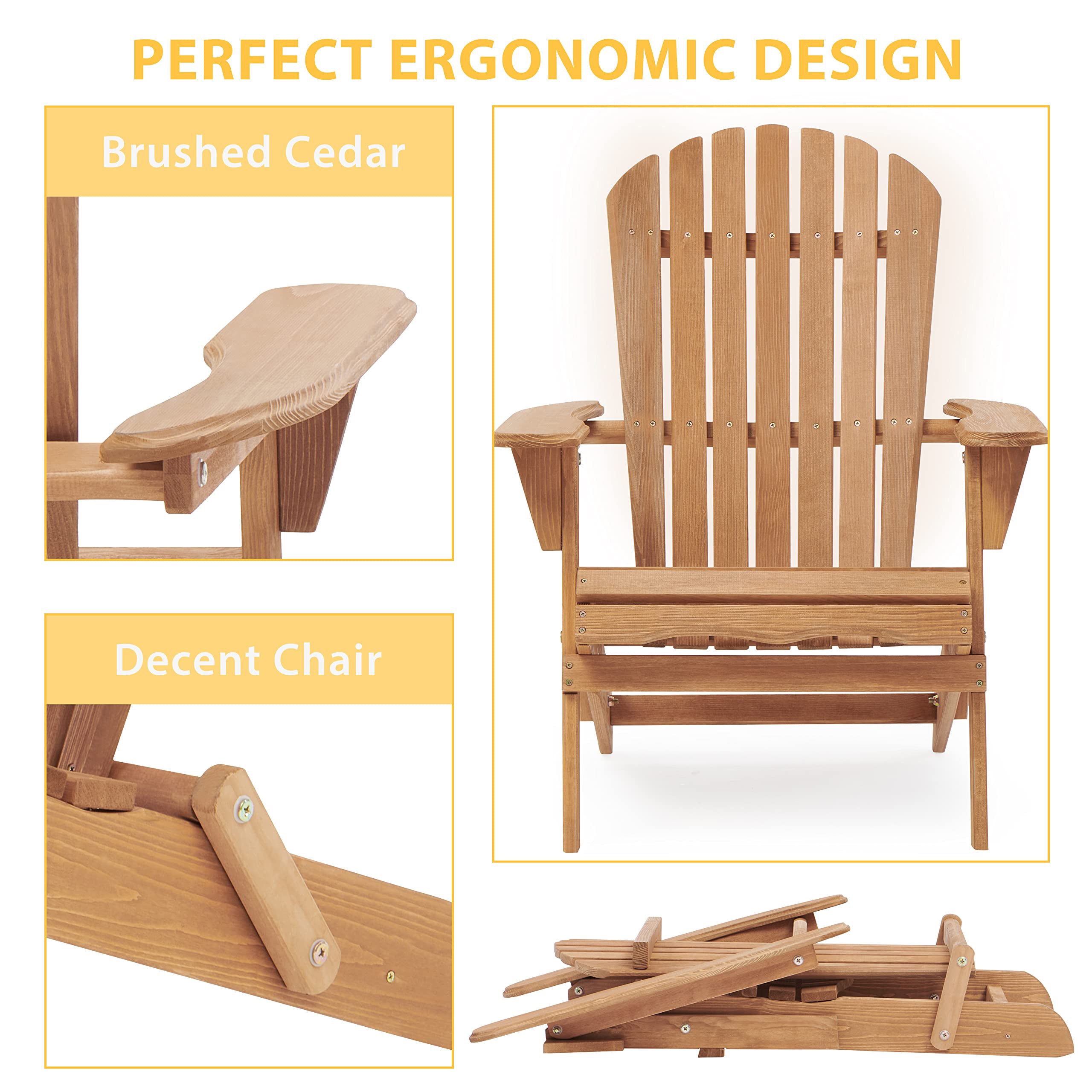 Set of two Anthony & Home Adirondack outdoor folding chairs from the Heritage Collection, weather-resistant and stylish for outdoor seating.