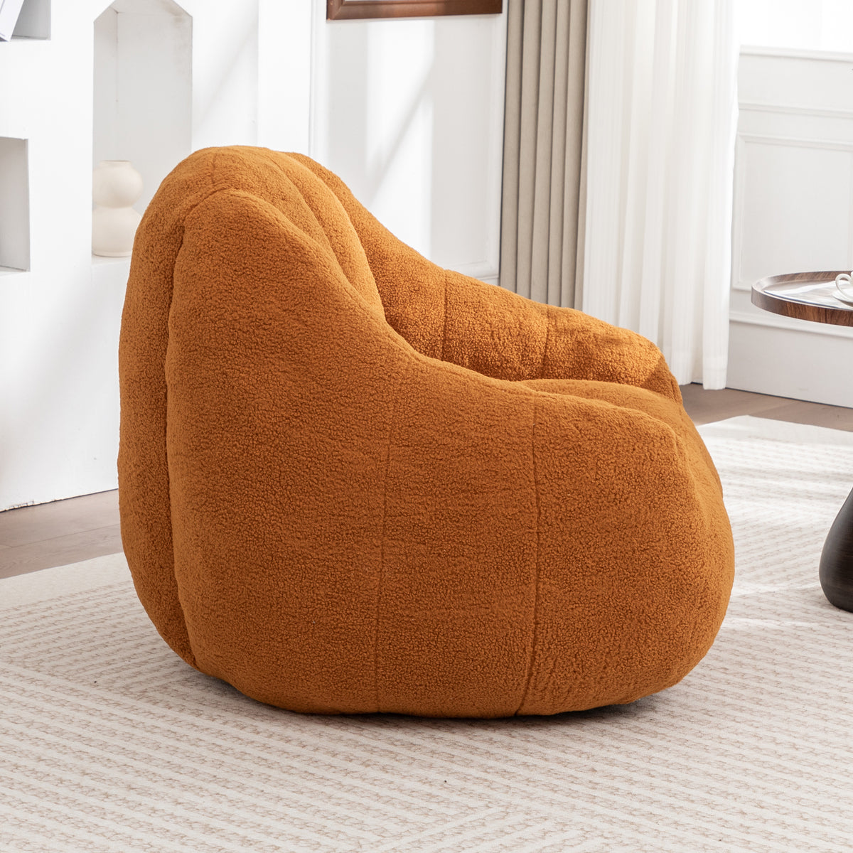 Anthony & Home tufted memory foam bean bag chair with plush upholstery, ideal for lounging and modern home decor.