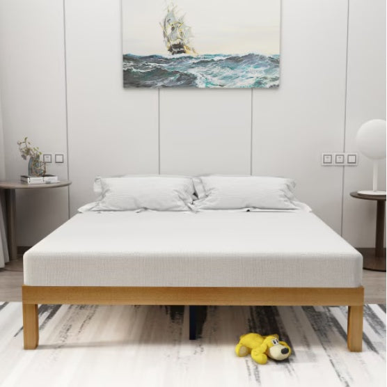 Queen Size Wood Platform Bed Frame No Box Spring Needed