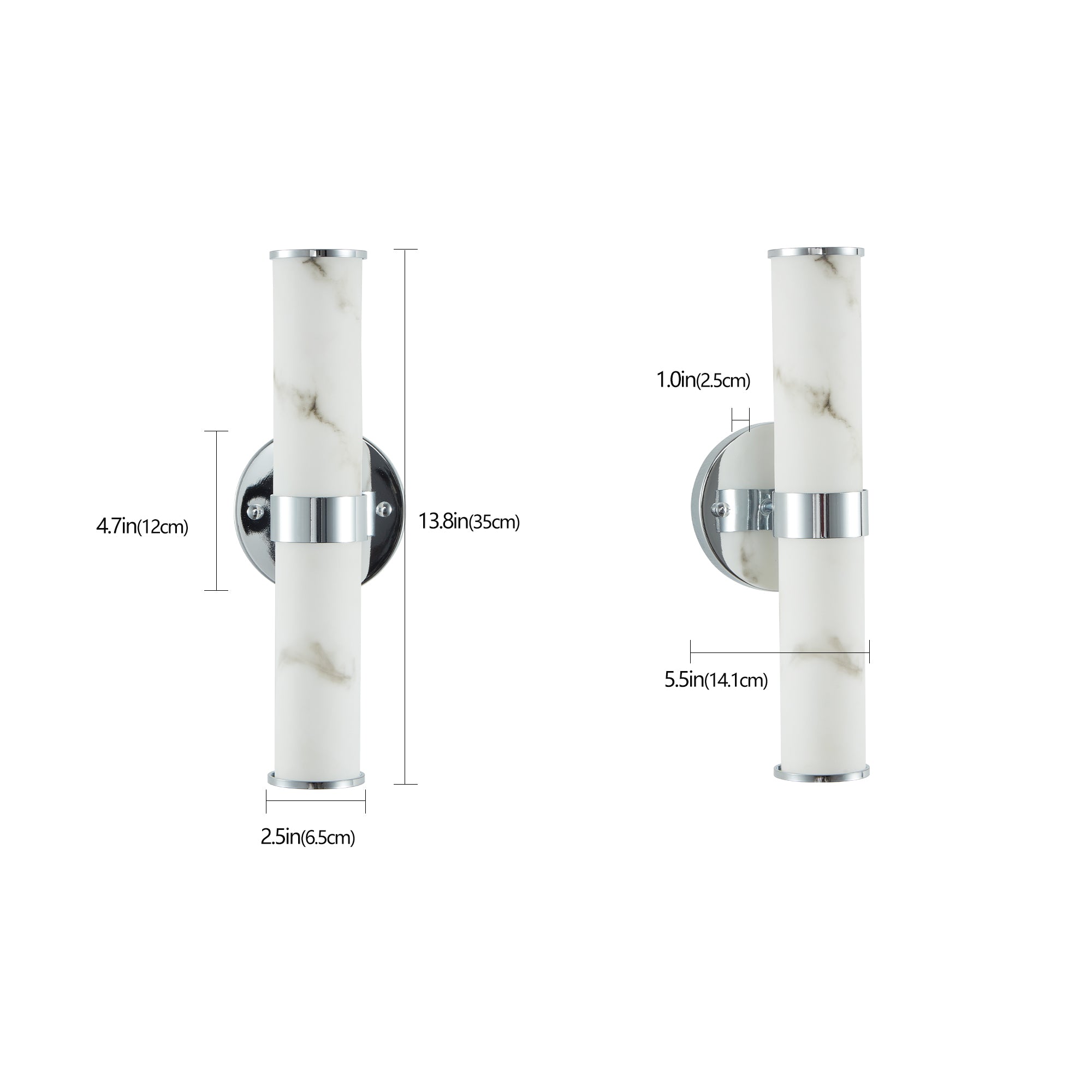 Anthony & Home Atelier marble wall sconce set of 2 with sleek modern design and elegant marble finishes mounted on a wall.