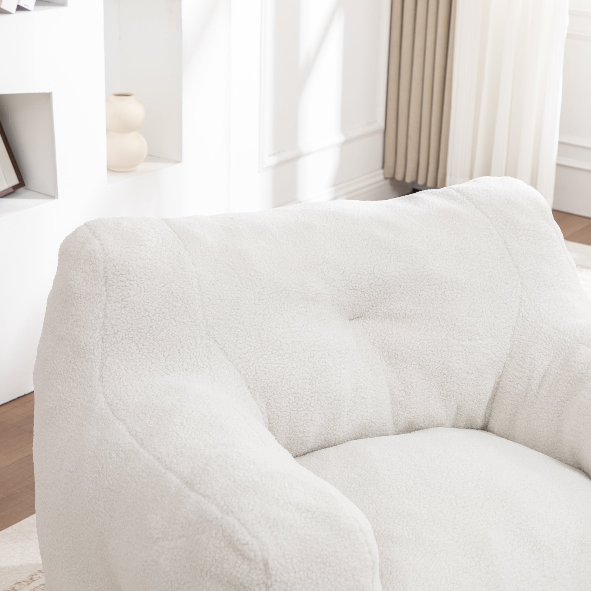 Anthony & Home foam-filled bean bag chair with armrests, perfect for living room or bedroom relaxation and casual seating.