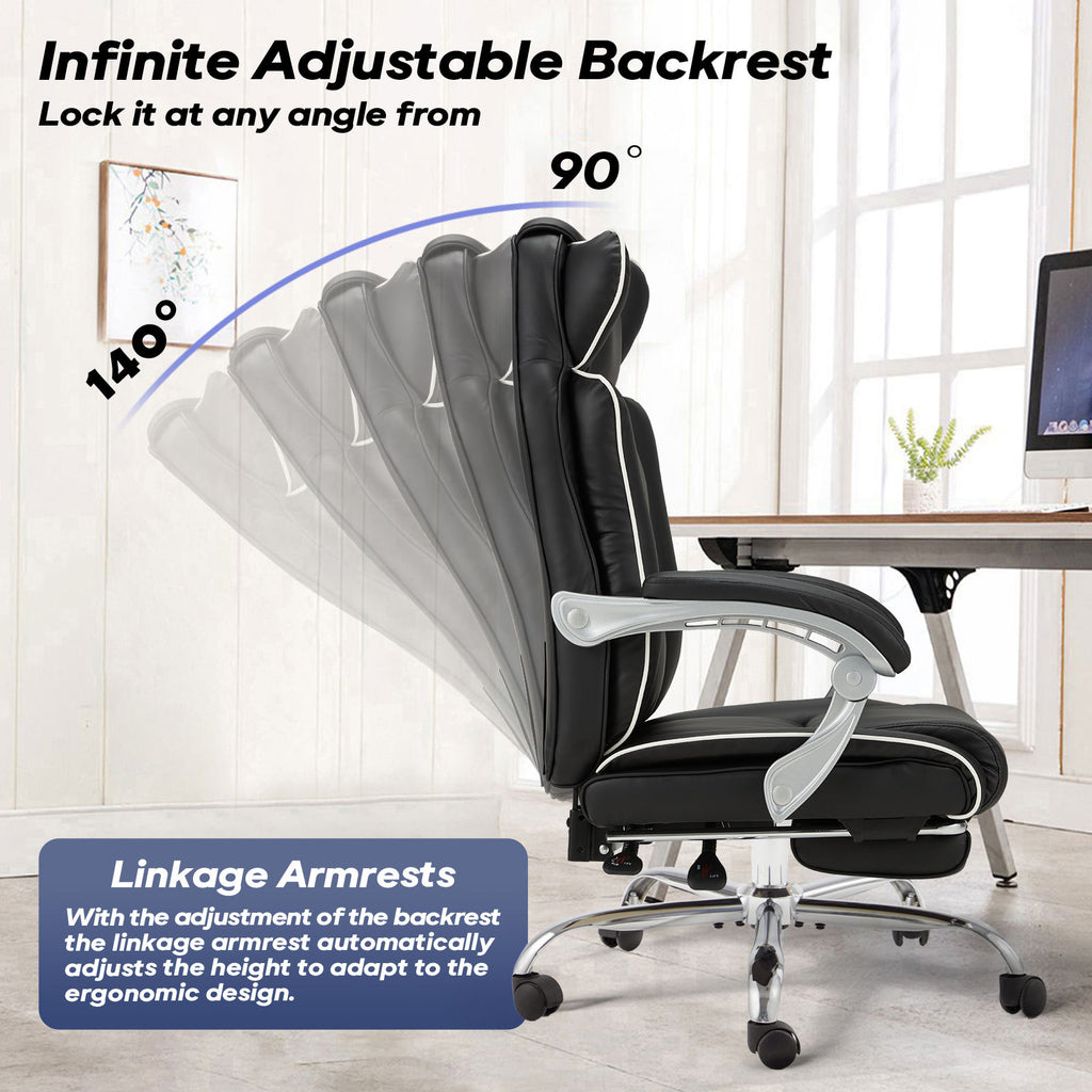 Tall Office Desk Chair With Foot Rest 300 Lb Capacity
