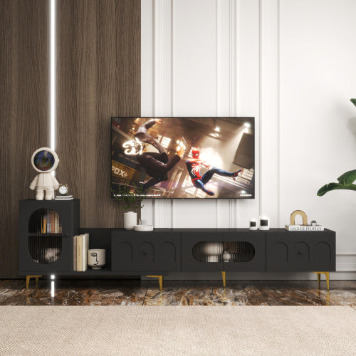 Wood Extendable TV Stand Entertainment Center Media Console