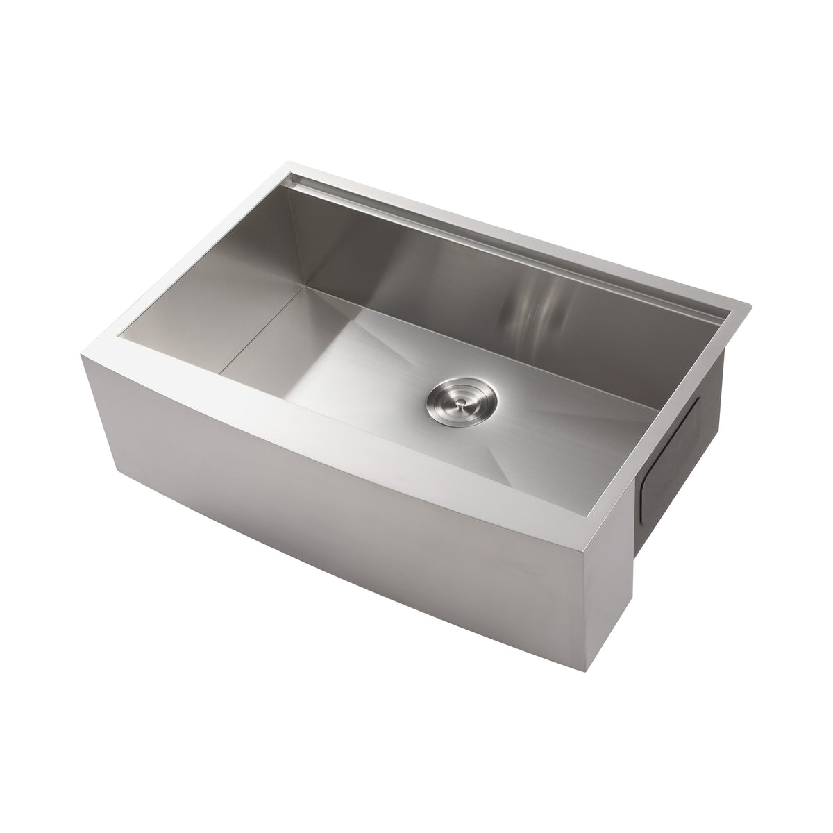 Anthony & Home stainless steel farmhouse apron kitchen sink with workstation, featuring durable finish and integrated workspace.
