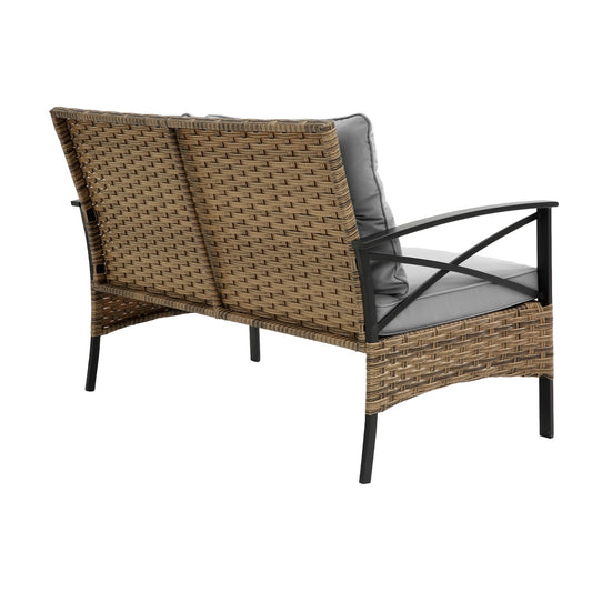 Patio 4 Piece Sectional Sofa Set KD Rattan Wicker Outdoor
