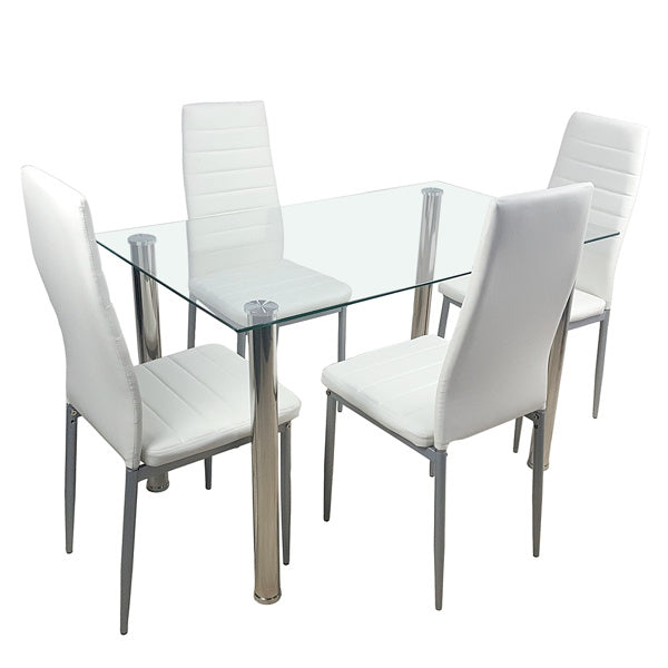 PU Leather Dining Chairs Set of 4 High Back Modern Comfort