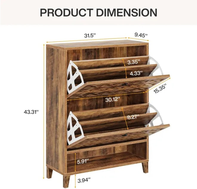 Shoe Cabinet Organizer For Entryway Slim Space Saver
