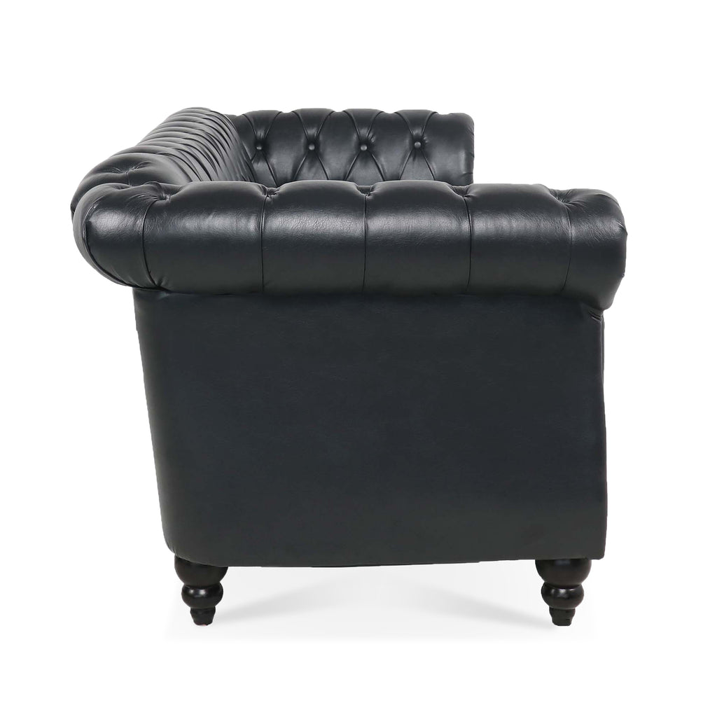 Three-seater Anthony & Home Chesterfield rolled-arm sofa with plush upholstery and classic design, ideal for living room decor.