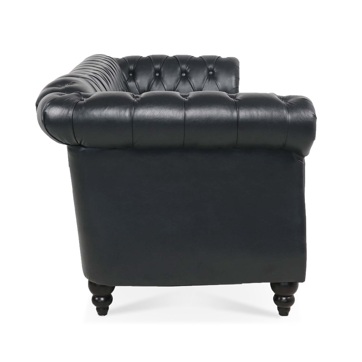 Three-seater Anthony & Home Chesterfield rolled-arm sofa with plush upholstery and classic design, ideal for living room decor.