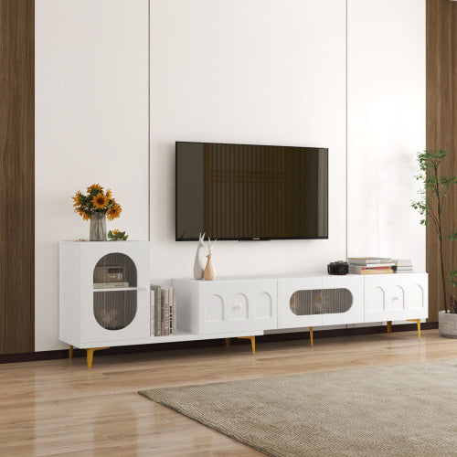 Wood Extendable TV Stand Entertainment Center Media Console