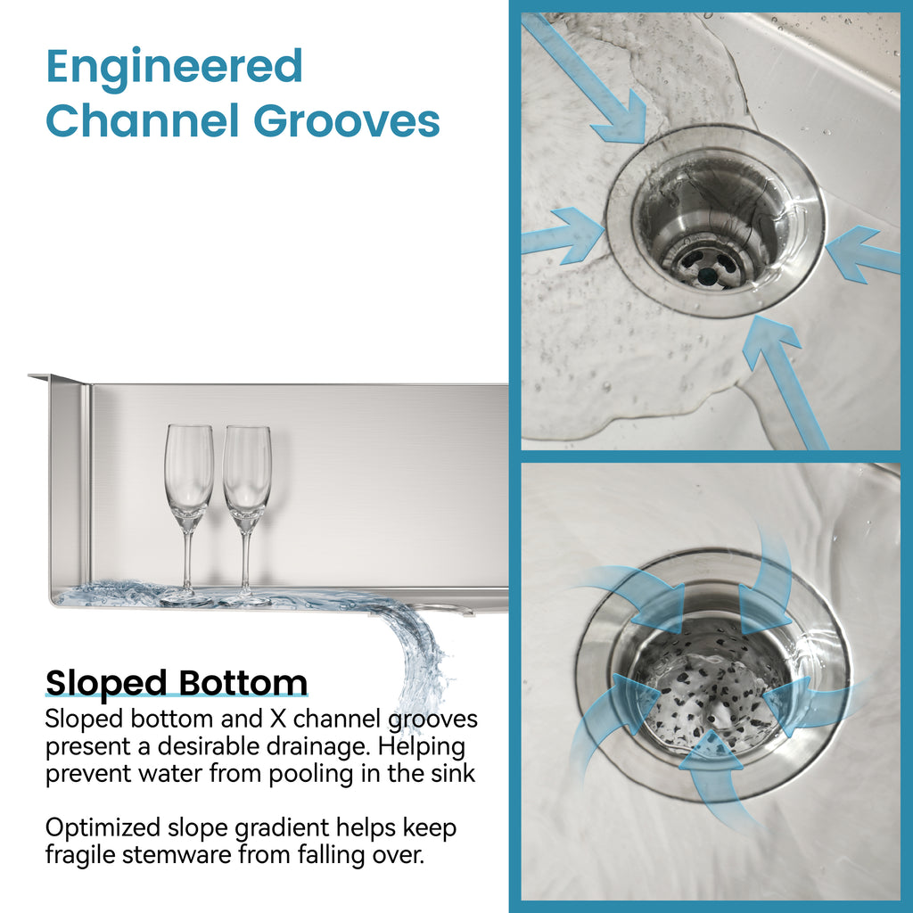 Anthony & Home brushed stainless steel kitchen sink with a single bowl, durable and modern design for contemporary kitchens.
