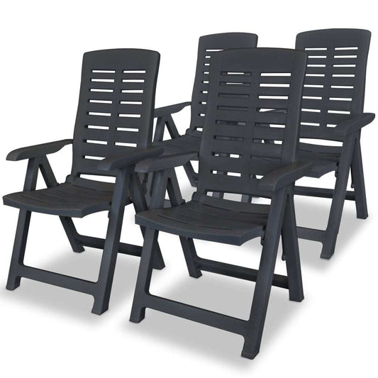 Anthracite Garden Lounge Chairs Set 4 for Outdoor Patio