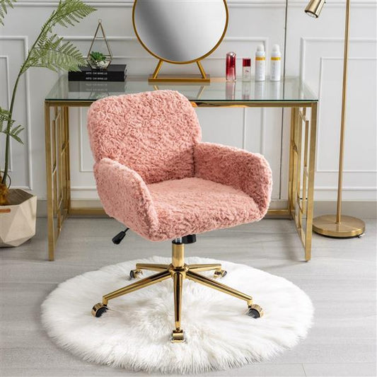 Pink Adjustable Swivel Office Chairs For Home Office