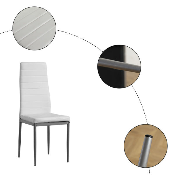 PU Leather Dining Chairs Set of 4 High Back Modern Comfort