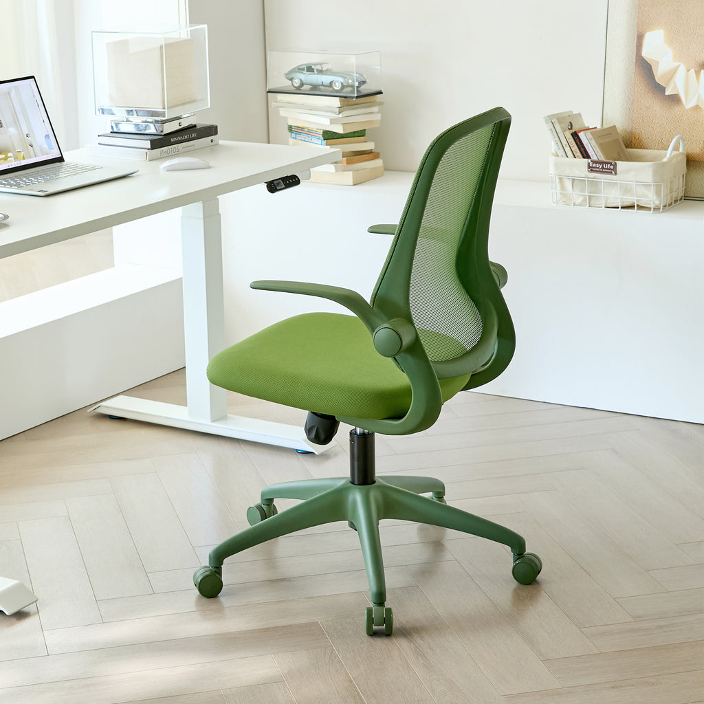 Anthony & Home ergonomic green office chair with mesh back, height adjustable, 360° rotating, supports up to 350 lbs.