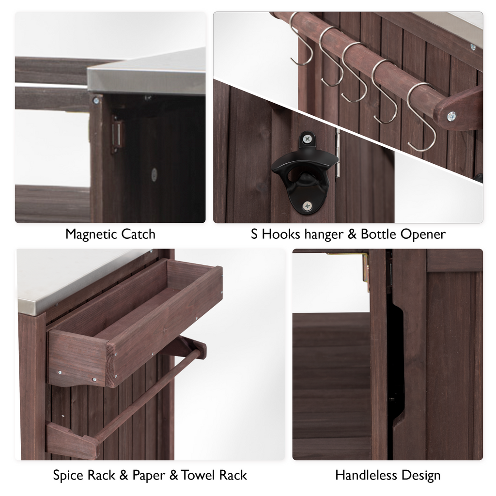 Anthony & Home Atelier Edition outdoor kitchen island with solid wood construction, designed for Kamado grills.