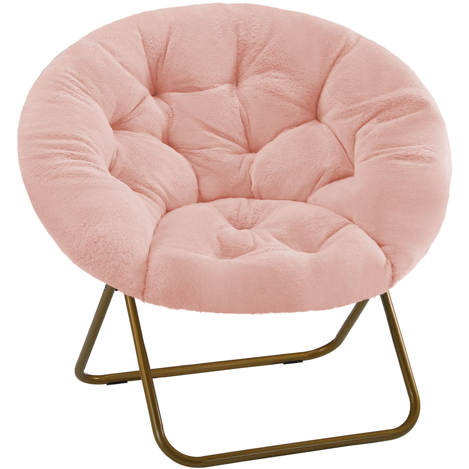 White Faux Fur Disc Chair For Bedroom And Living Room