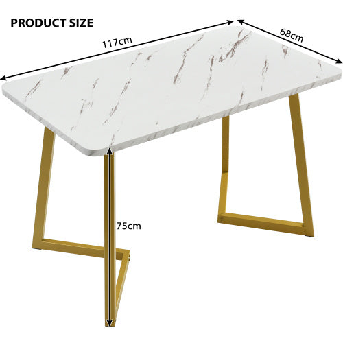 Gray MDF Dining Table Set With 4 Chairs 117x68 Cm Modern