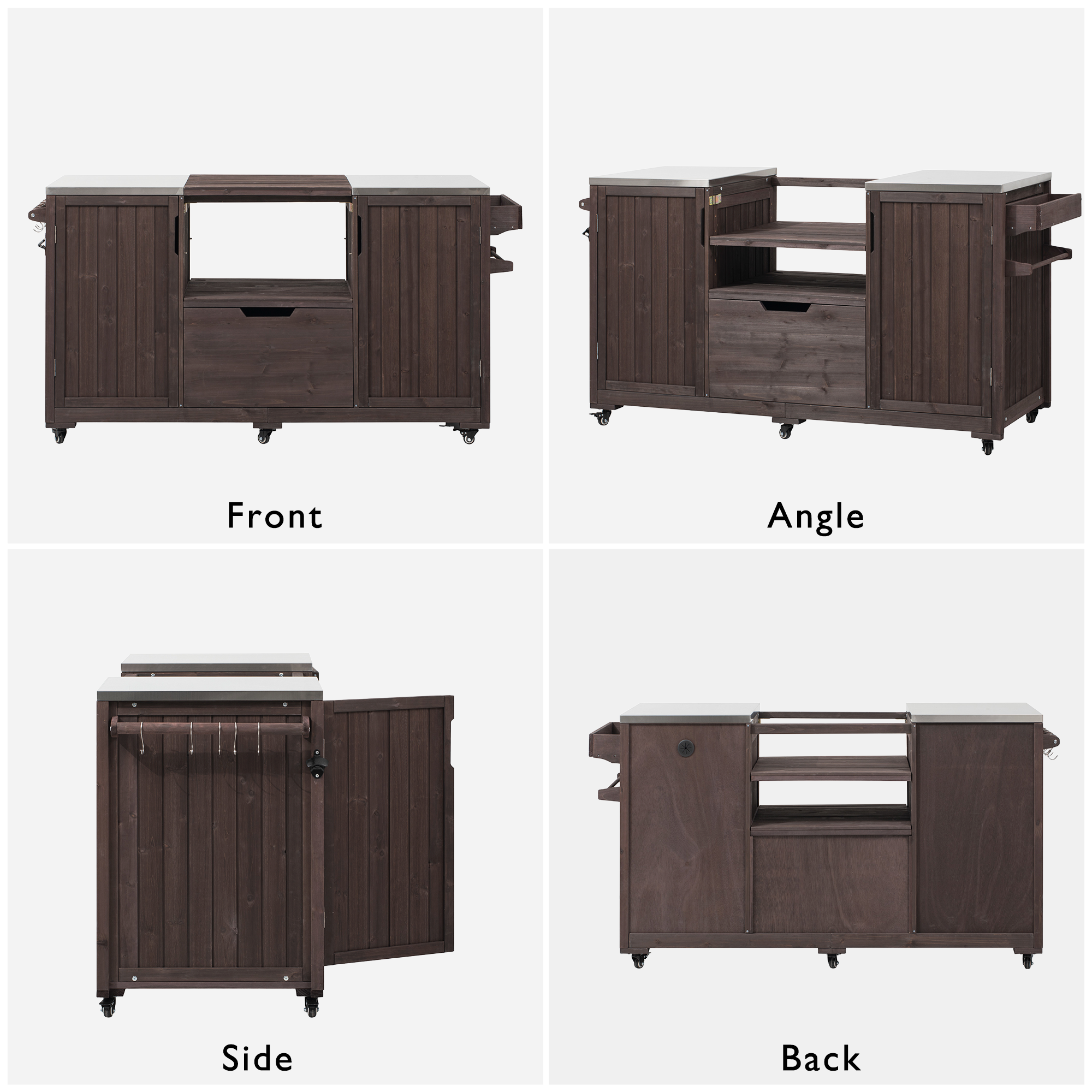 Anthony & Home Atelier Edition outdoor kitchen island with solid wood construction, designed for Kamado grills.
