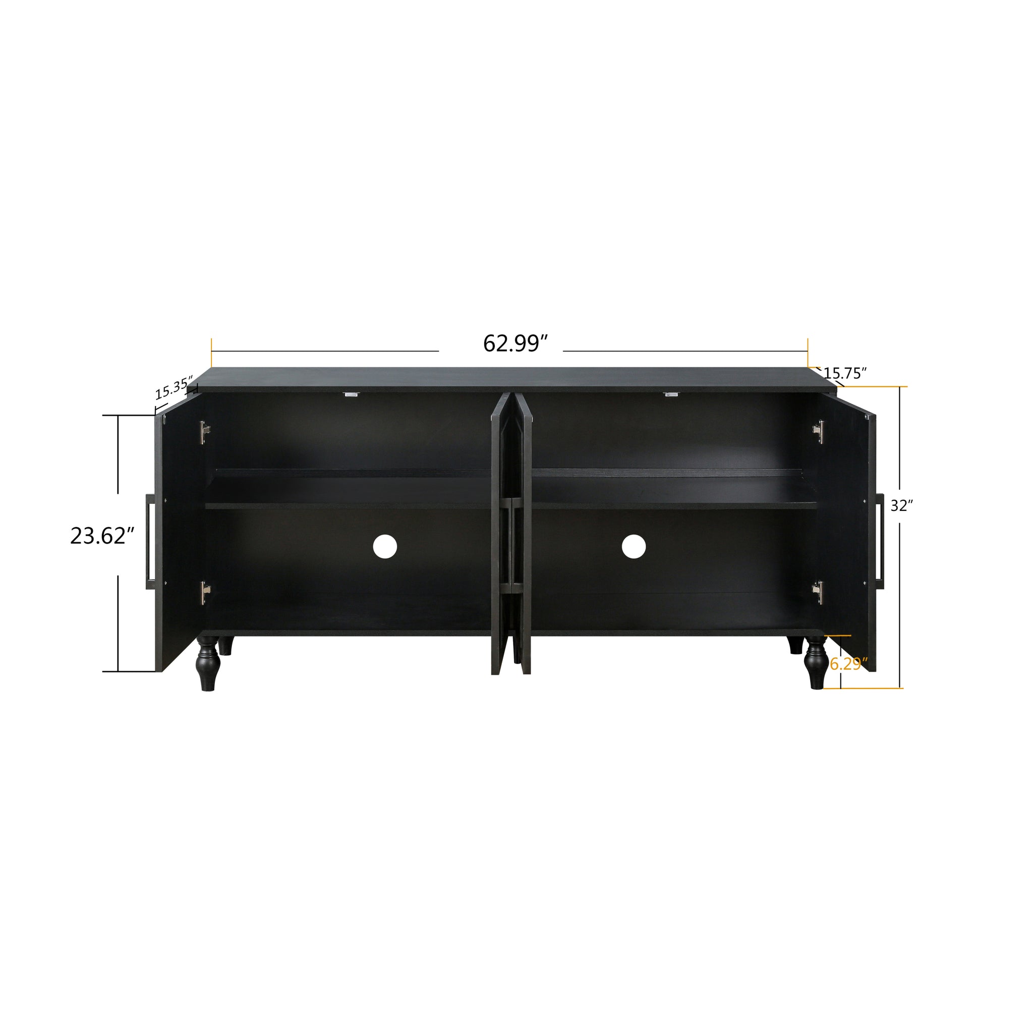 Black carved flower storage cabinet by Anthony & Home with intricate floral carvings and a sturdy studio design.