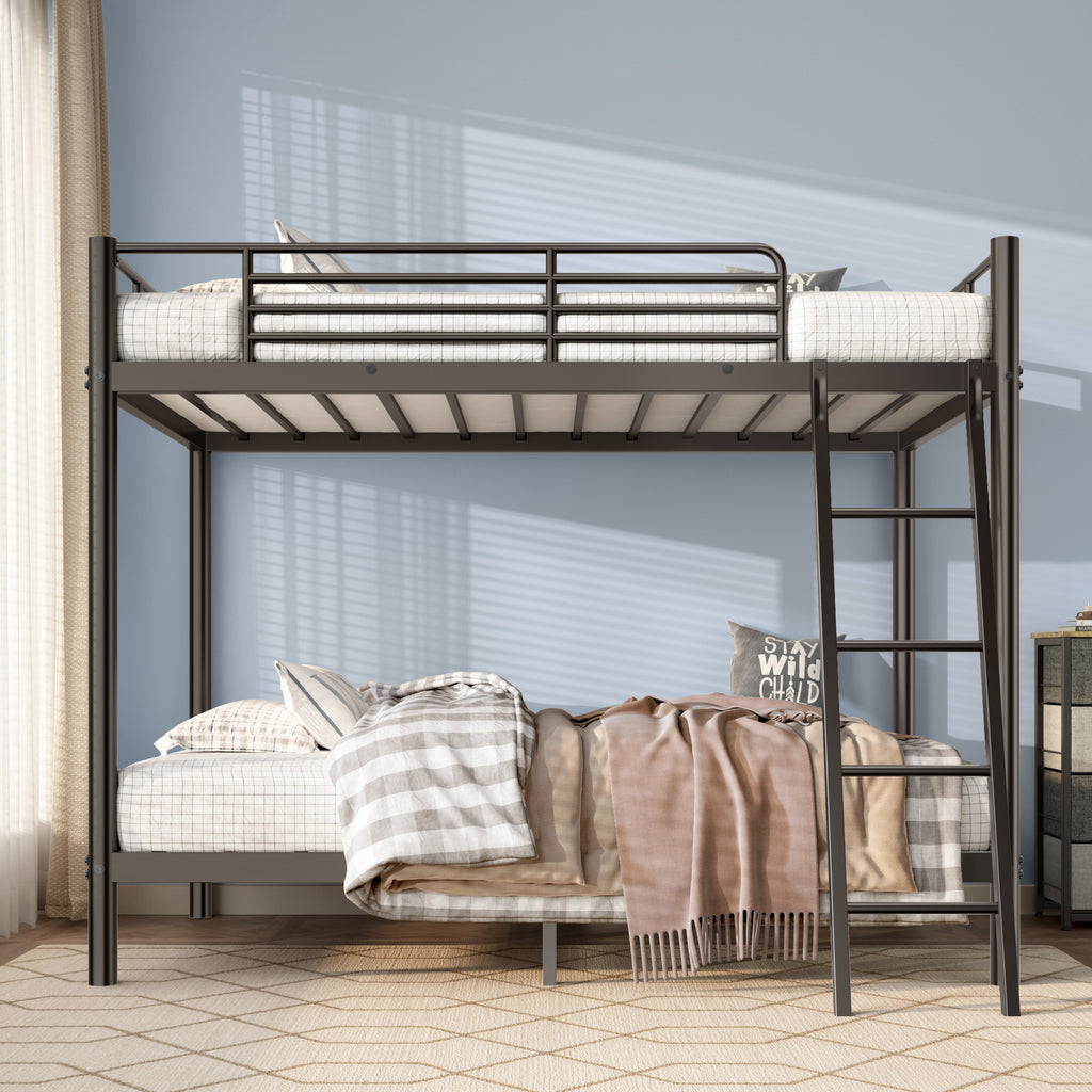 Loft Bunk Bed Twin Over Twin With Ladder And Guardrail